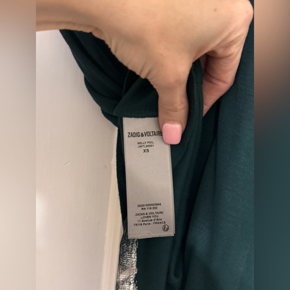 ZADIG & VOLTAIRE WILLY FOIL in PEACOCK - Picture 8 of 9